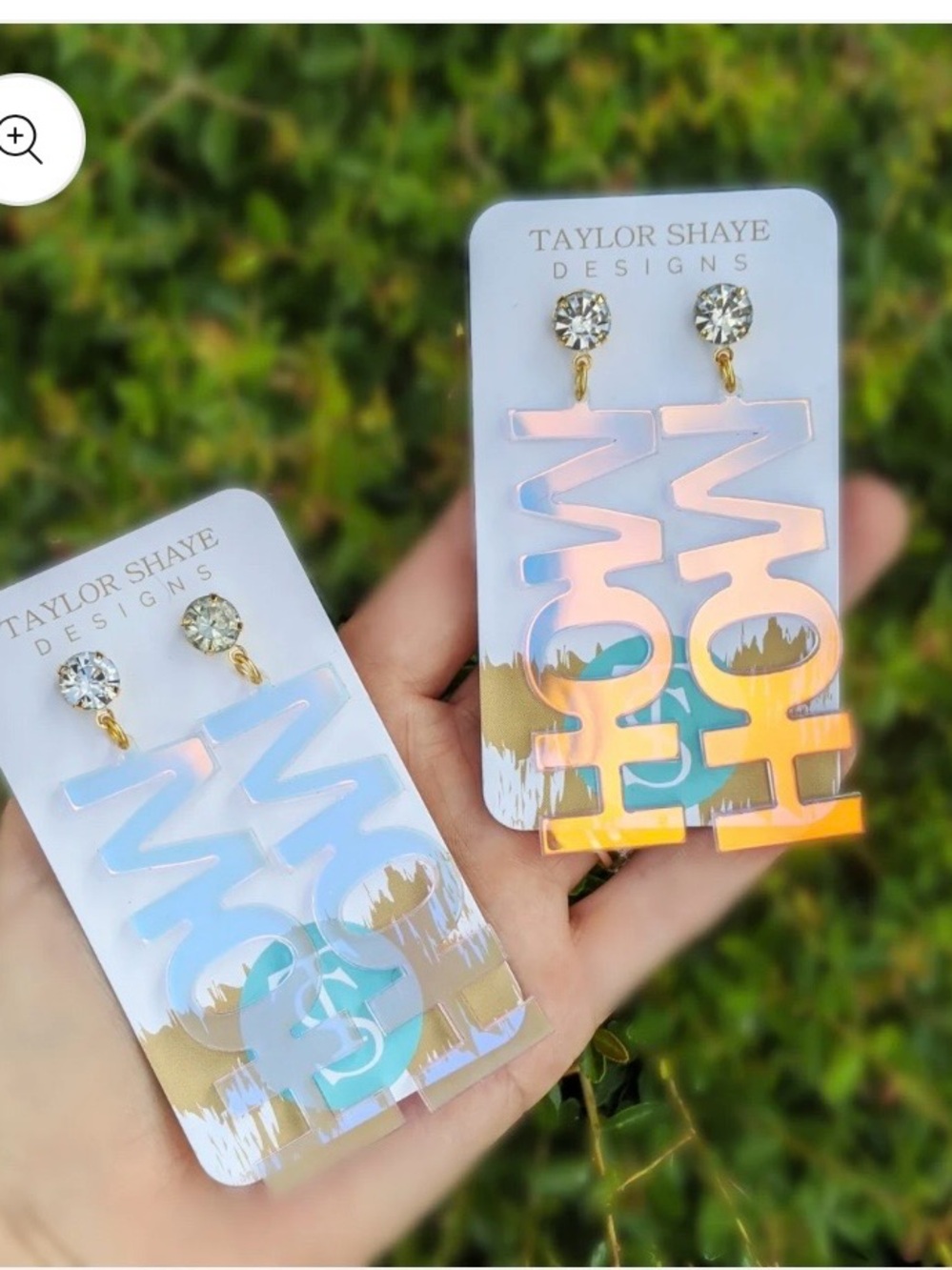 Taylor Shaye Designs 'MOH' Iridescent Acrylic Earrings - Pink/Blue